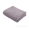 China 100% Cotton Breathable waffle sofa throw knit blanket Manufactory